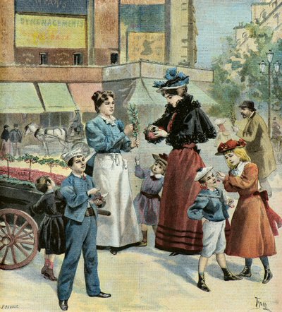 Paris på våren,1895 (Illustration) av Oswaldo Tofani