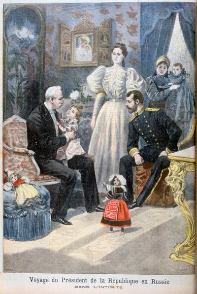 Tsar Nicholas II av Ryssland och Felix Faure, Frankrikes president, 1897 av Oswaldo Tofani