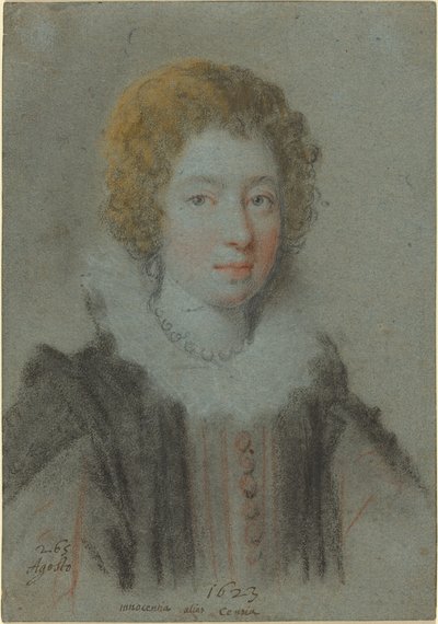 Porträtt av en dam av Ottavio Leoni