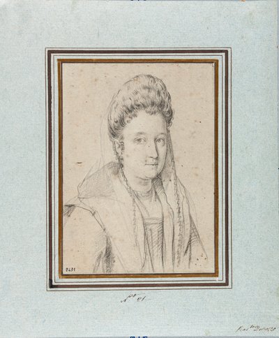 Porträtt av Costanza Sforza di Santa Flora (1550-1617), hertiginna av Sora och hustru till Giacomo Boncompagni Teckning av Ottavio Leoni (1578-1630) Genes, Musei di Strada Nuova, inv 2431 av Ottavio Mario Leoni