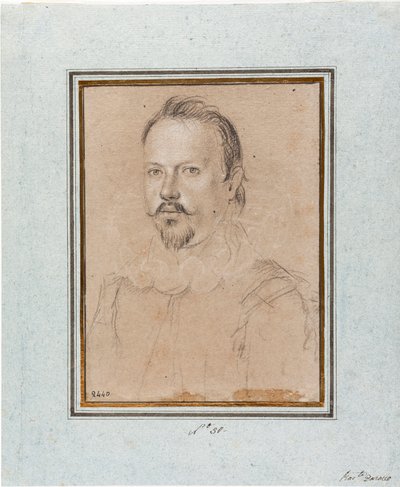 Porträtt av Vincent I av Gonzague, hertig av Mantua (Vincenzo I Gonzaga, hertig av Mantua) (1562-1612) Teckning av Ottavio Leoni (1578-1630) Genes, Musei di Strada Nuova, inv 2440 av Ottavio Mario Leoni