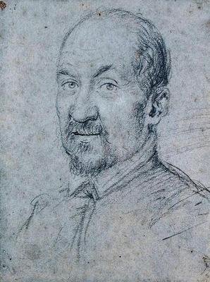 Porträtt av en kyrkoherde (penna på papper) av Ottavio Mario Leoni