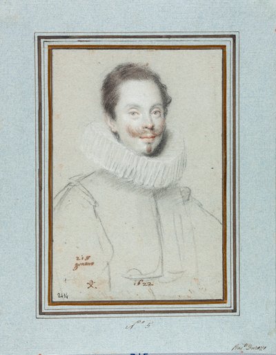Porträtt av markisen Paris Pinelli (1600-talet) Teckning av Ottavio Leoni (1578-1630) 1600-talets Genes, Musei di Strada Nuova, Fondo Disegni, inv 2414 av Ottavio Mario Leoni