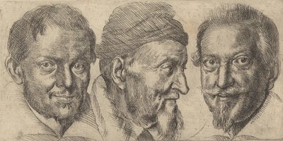 Tre porträtt som eventuellt föreställer Camillo Graffic, Ercole Pedemonte och Antoni ..., ca. 1620-30. av Ottavio Mario Leoni