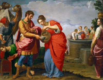 Rebecca och Eliezer vid brunnen - Ottavio Vannini (1585-1643). Olja på duk, ca. 1626. Mått : 120x154 cm. Konsthistoriska museet, Vienne av Ottavio Vannini