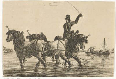 Tre draghästar i vattnet av Otto Baron Howen