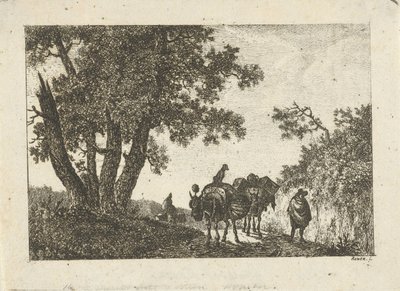 Landskap med åsnor och resenärer av Otto Baron Howen