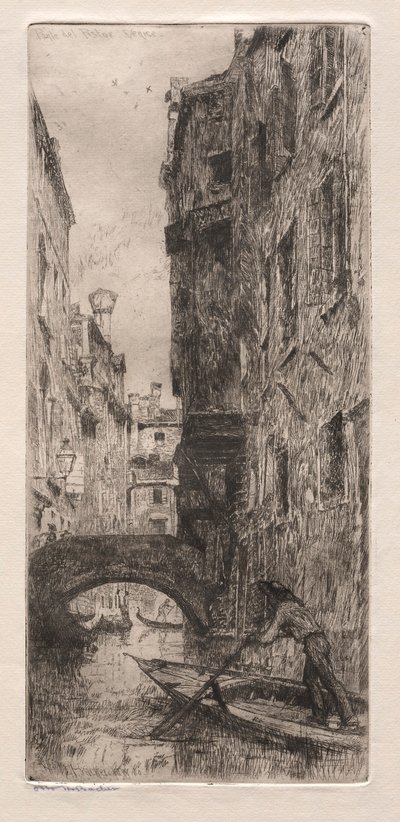 Etsningar av Venedig: Ponte del Pistor, Venedig, 1880. av Otto H. Bacher