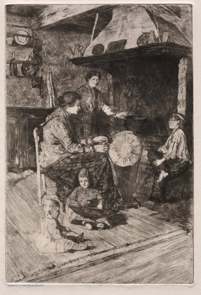 Etchings of Venice: The Lace Makers, 1800-talet. av Otto H. Bacher