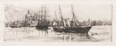 Två båtar, Venedig, 1880. av Otto H. Bacher