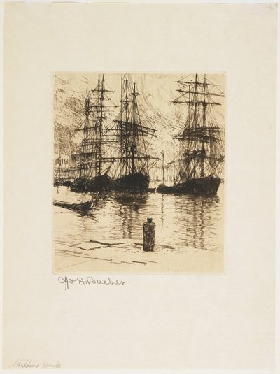 Shipping, Venice, 1879-1880 av Otto Henry Bacher