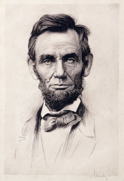 Porträtt av Lincoln (gravyr) av Otto Henry Schneider