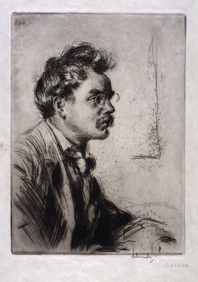 Porträtt av B.J.O. Nordfelt av Otto J. Schneider