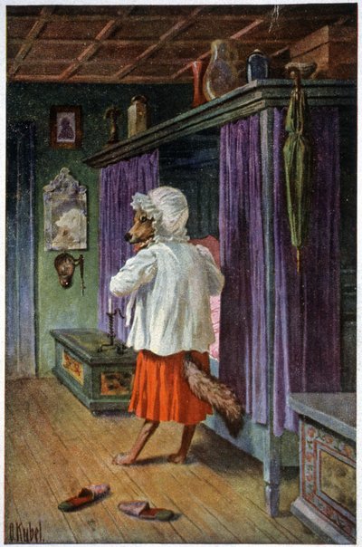 Vargförklädnader i Grand Mother, ca 1910 (vykort) av Otto Kubel