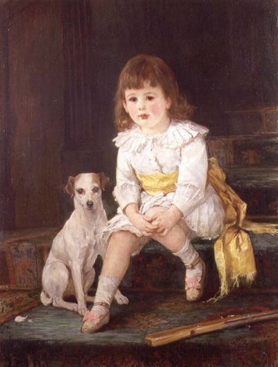 Mästare Baddeley från Derby med sin hund av Otto Leyde