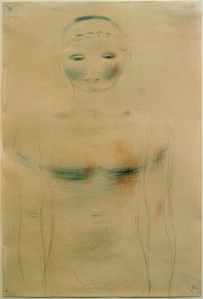 Frontal halvfigur. Från den rosa serien av Otto Meyer Amden