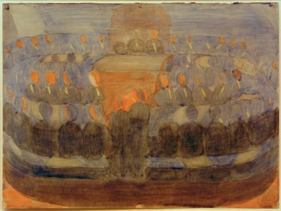 Förberedelse (tillställning i matsalen). Undersökning (övergripande sammansättning) av Otto Meyer Amden