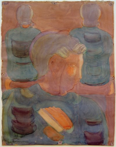 Förberedelse (bön i matsalen). Delstudie (pojke med psalmbok) av Otto Meyer Amden