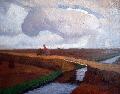 Höstlandskap vid Nordsjökusten med kanal av Otto Modersohn