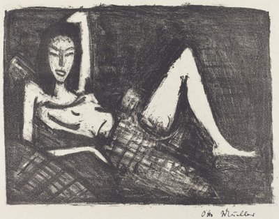 Flicka på en soffa av Otto Müller