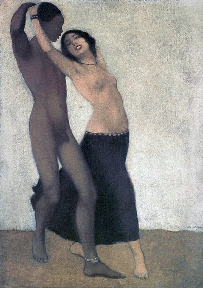 Ett afroeuropeiskt par dansare, ca 1903 av Otto Mueller