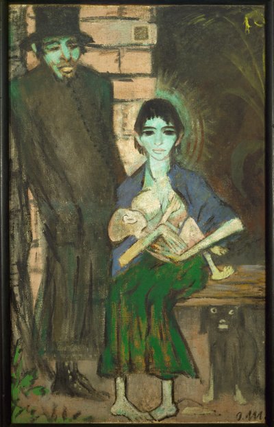 Gypsy Family (målning på duk) av Otto Muller or Mueller