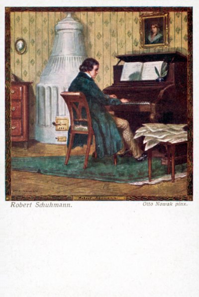 Robert Schumann spelar piano av Otto Robert Nowak
