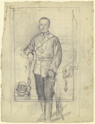 Porträtt av en man i uniform av Otto Scholderer