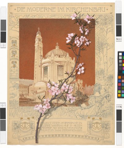 Församlingskyrka i Währing, illustration ”Moderniteten i kyrkobyggandet” av Otto Wagner