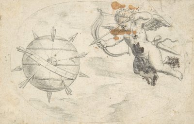 Cupid skjuter pilar på World Globe, 1608 eller strax innan . av Otto van Veen.