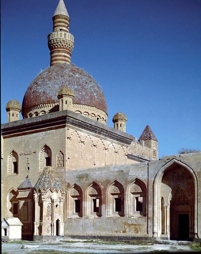 Gården och moskén i Ishak Pass Palace av Ottoman School