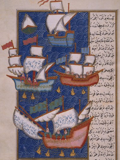 Fiskare med nät av Ottoman School