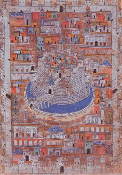 Karta över Aleppo, ca 1600 av Ottoman School