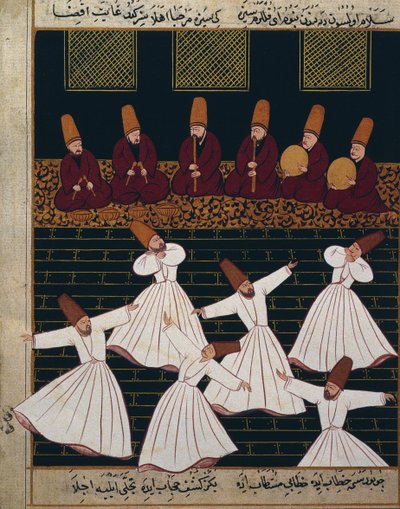 Ritual av virvlande dervischer i Konya av Ottoman School