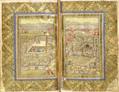 Utsikt över Mecka och Medina, c.1794-5 av Ottoman School
