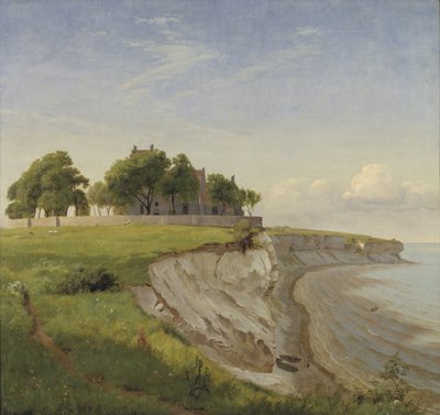 Højerup kyrka på Stevns klippor, Själland av P.C. Skovgaard