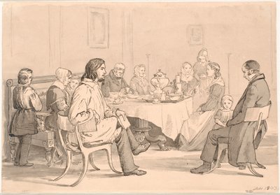 Kaffefesten på Fru Freunds Lejondagsmorgon. av P.C. Skovgaard
