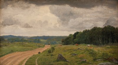 Landskap vid Kongens Møller, Själland. Eftermiddagsljus av P.C. Skovgaard