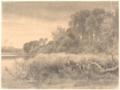 Landskap med en skogssjö. Gurre sjö. av P.C. Skovgaard