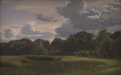 Rörliga åskskurar över Nysø Have och Fribedet av P.C. Skovgaard