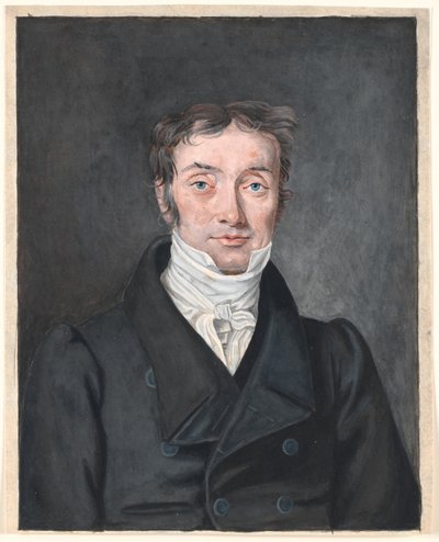 Porträtt av skolläraren Hans Jensen Visby (1777-1870), från Aagerup, Ramløse socken. av P.C. Skovgaard