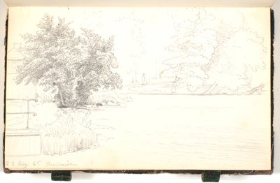 Skog vid en sjö av P.C. Skovgaard