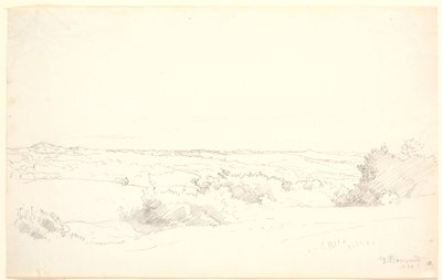 Utsikt över ett kuperat landskap. av P.C. Skovgaard