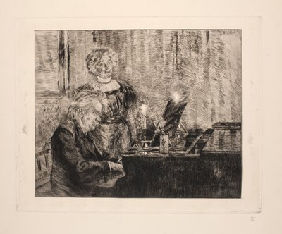 Edvard och Nina Grieg vid pianot av Peder Severin Krøyer