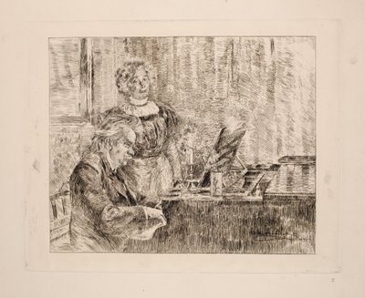Edvard och Nina Grieg vid pianot av Peder Severin Krøyer