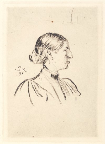 Porträtt av Anna Ancher, profil av Peder Severin Krøyer