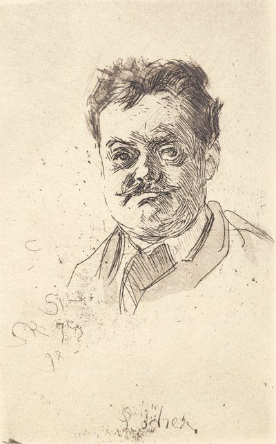 Porträtt av Carl Locher, ett ansikte av Peder Severin Krøyer