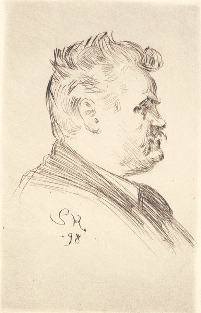 Porträtt av Carl Locher, profil av Peder Severin Krøyer