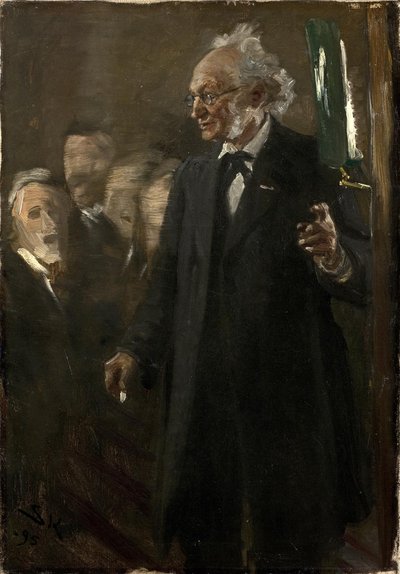 Professor i zoologi, Japetus Steenstrup föreläser av Peder Severin Krøyer