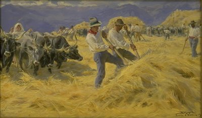 Tröska i Abruzzi. Staden Antino av Peder Severin Krøyer